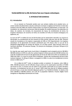 Vulnérabilité de la ville de Goma face aux risques volcaniques