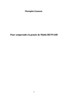 Pour comprendre la pensée de Malek BENNABI