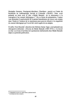 Pour comprendre la pensée de Malek BENNABI