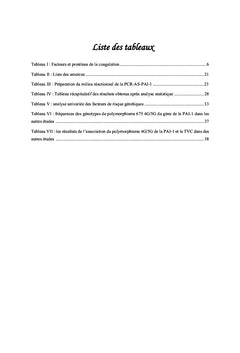 Le polymorphisme 4G/5G dans le gène inhibiteur du PAI-1