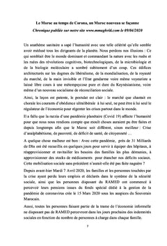 Mes Chroniques confinées