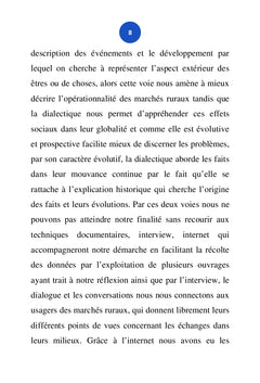 LES MARCHES RURAUX COMME FACTEUR DE DEVELOPPEMENT SOCIO-ECONOMIQUE