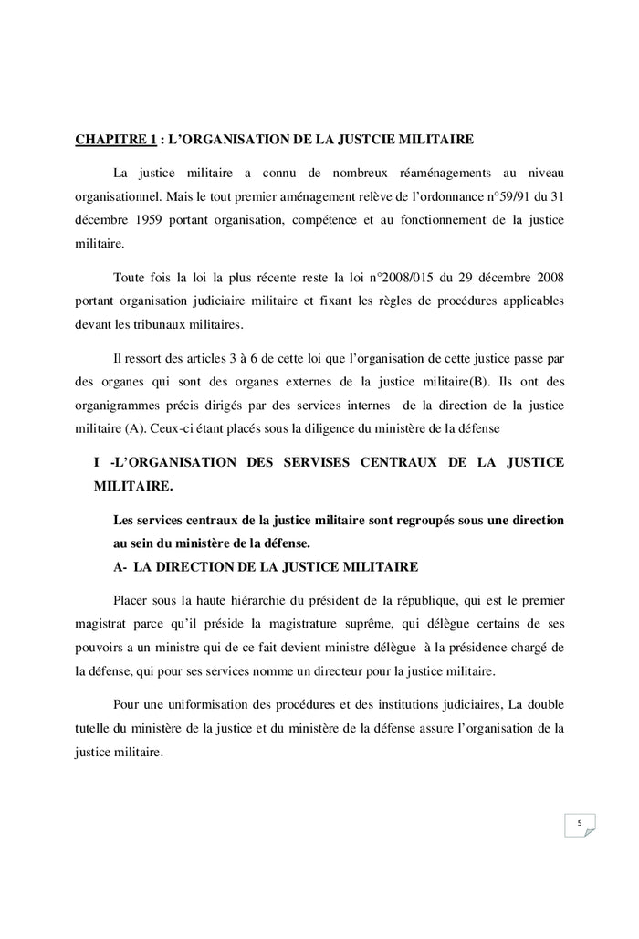 La justice militaire au Cameroun