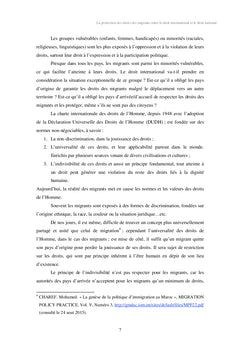 La protection des droits des migrants