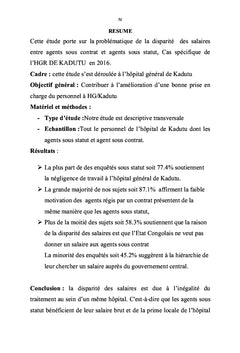 Problématique de la disparité des salaires entre agent sous statut
