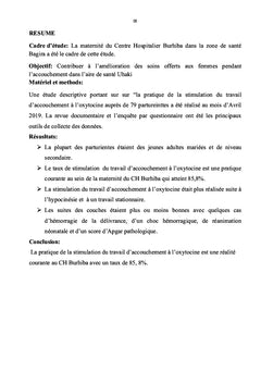 Pratique de la stimulation du travail d'accouchement a l'oxytocine