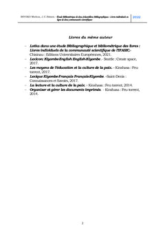 Etudes bibliométriques de deux échantillons bibliographiques