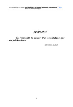 Etudes bibliométriques de deux échantillons bibliographiques