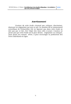 Etudes bibliométriques de deux échantillons bibliographiques