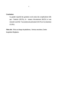 Prise en charge du paludisme chez la femme enceinte