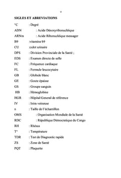 Anémie chez les enfants de 0 - 5 ans à l'HGR de FOMULAC Katana