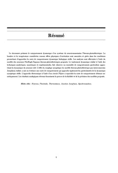 Carte de comportement de la neurotransmission thermo-photoélectrique