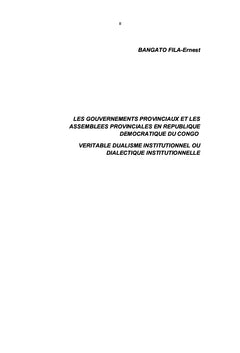 Les gouvernements provinciaux et les assemblées provinciales