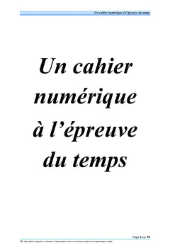 Un cahier numérique à l'épreuve du temps
