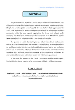 L'exercice de la contrainte par l'Union Africaine sur ses membres