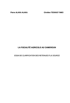 La Fiscalité Agricole au Cameroun
