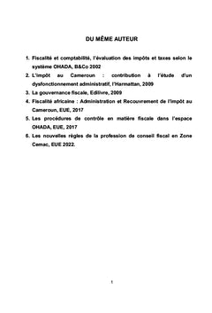 La Fiscalité Agricole au Cameroun