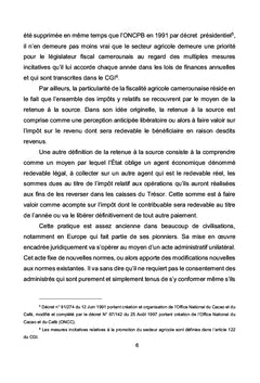 La Fiscalité Agricole au Cameroun
