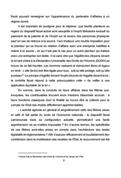 La Fiscalité Agricole au Cameroun