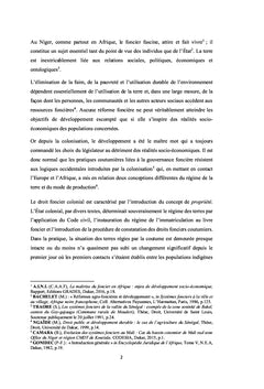 L'évolution du régime foncier au Niger de 1959 à 2010