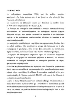 Les neutropénies congénitales