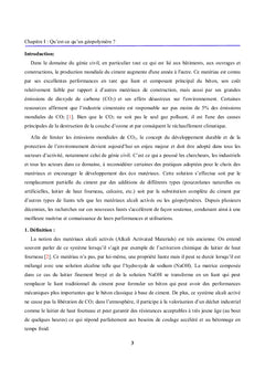 État de l'art sur les liants géopolymères