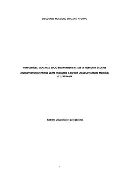 Turbulences socio-environnementales et insécurité globale