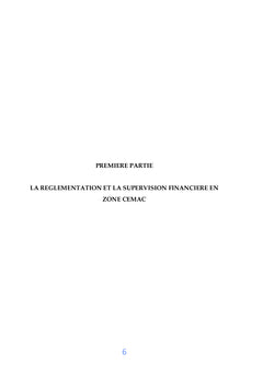 La Réglementation et la Supervision Financière dans la Zone CEMAC