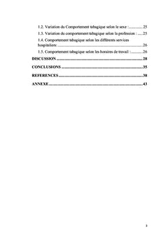 Attitudes et Comportement Tabagique chez le Personnel Hospitalier