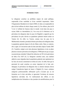 Attitudes et Comportement Tabagique chez le Personnel Hospitalier
