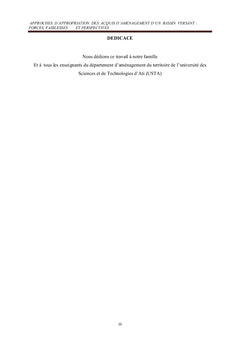 Approches d'appropriation des acquis d'aménagement d'un bassin versant