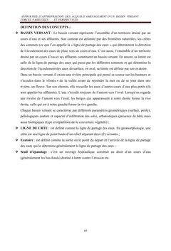 Approches d'appropriation des acquis d'aménagement d'un bassin versant