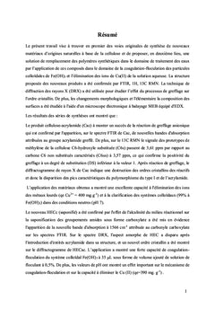 Développement de nouveaux matériaux à base de la cellulose
