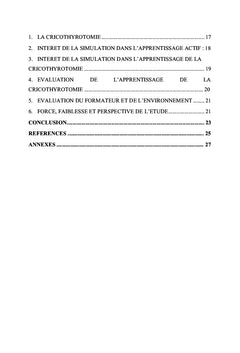 Apprentissage de la cricothyrotomie