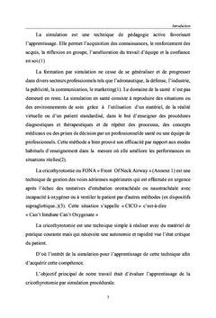 Apprentissage de la cricothyrotomie