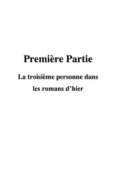1ère et 3e personne de singulier dans les romans de 19e & 20e siècles