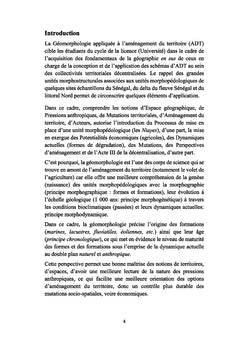 Le rôle de la Géographie dans l'Aménagement du Territoire