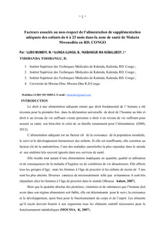Evaluation de l'impact d'un projet de nutrition à assise communautaire
