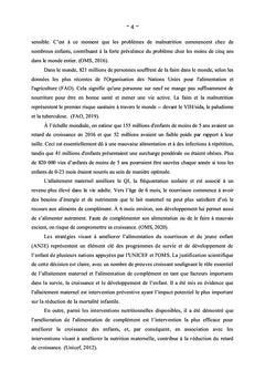 Evaluation de l'impact d'un projet de nutrition à assise communautaire