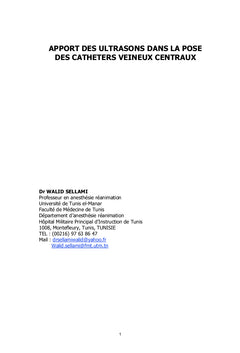 Apport des ultrasons dans la pose des cathéters veineux centraux