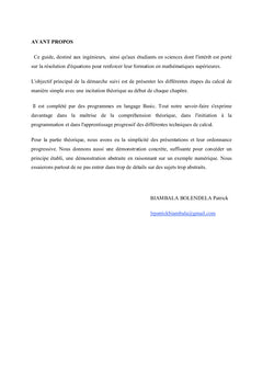 Guide de Méthode numérique