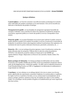 Mise en place des BPF cosmétiques selon la norme ISO 22716