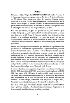 Reforme de la Sécurité Sociale en RD Congo