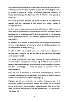 ETUDE ÉPIDÉMIOLOGIQUE ET CLINIQUE DE L'EPILEPSIE AU COURS DU TDHA
