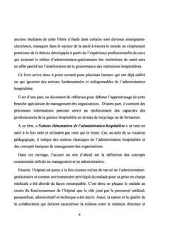 Notions élémentaires de l'administration hospitalière