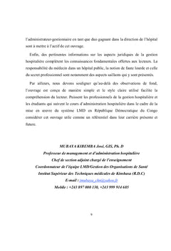 Notions élémentaires de l'administration hospitalière