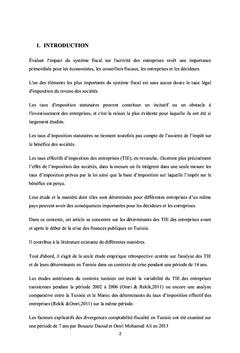 Taux d'imposition effectif et crise des finances publiques en Tunisie
