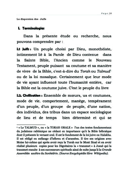 La Dispersion des Juifs et la Civilisation dans le Monde Contemporain