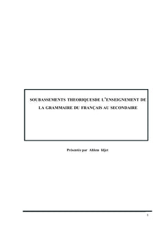 Soubassements théoriques de l'enseignement de la grammaire au lycée