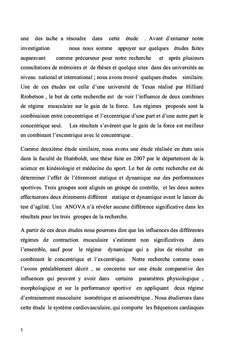 Influence de deux régimes de contraction musculaire